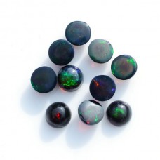 Black opal 6mm round cabochon